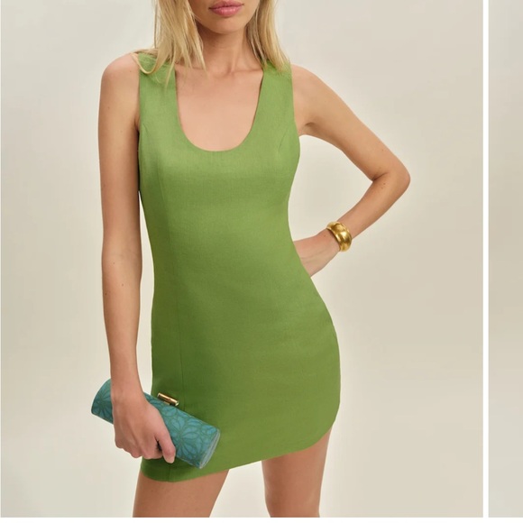 Reformation Green Mini Dress - Picture 2 of 3
